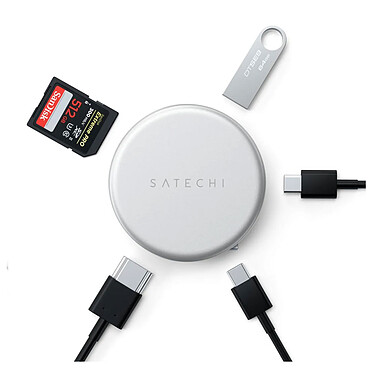 Satechi OntheGo 5-en-1 Adaptateur Multiport (Argent) pas cher