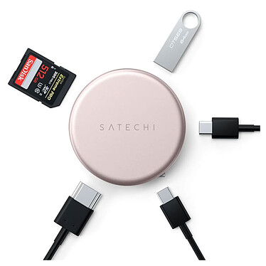 Satechi OntheGo 5-en-1 Adaptateur Multiport (Blush) pas cher