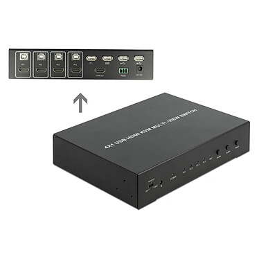 Avis DeLock Switch KVM 4 ports HDMI 4K 60 Hz avec hub USB 2.0
