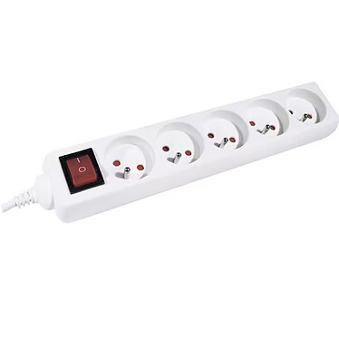 Dexlan Multiprise 5 prises avec interrupteur (Blanc)