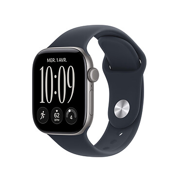 Apple Watch Series 12 GPS 42 mm Aluminium Gris sidéral Bracelet Sport Bleu marine M/L