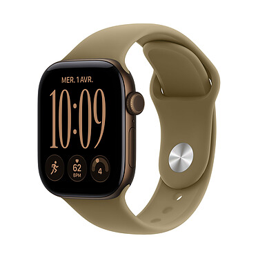 Apple Watch Series 12 GPS 42 mm Aluminium Bronze sombre Bracelet Sport Olive S/M