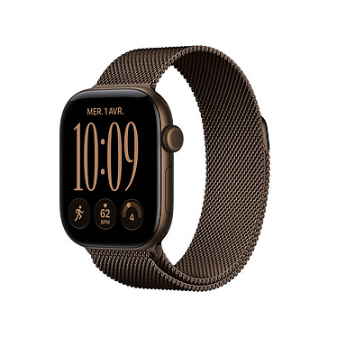 Apple Watch Series 12 GPS 42 mm Aluminium Bronze sombre Bracelet Milanais Bronze sombre