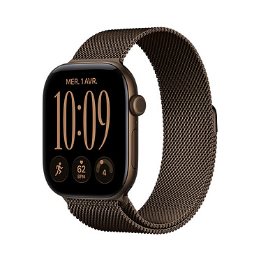 Apple Watch Series 12 GPS + Cellular 46 mm Aluminium Bronze sombre Bracelet Milanais Bronze sombre S/M