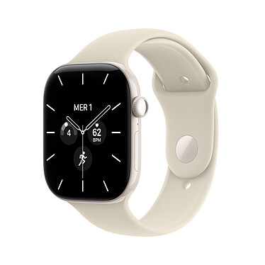 Apple Watch Series 12 GPS + Cellular 46 mm Céramique Blanc nacré Bracelet Sport Sable S/M