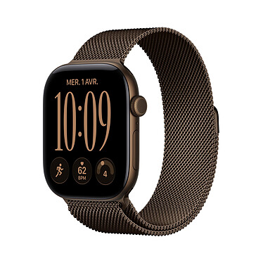 Apple Watch Series 12 GPS 46 mm Aluminium Bronze sombre Bracelet Milanais Bronze sombre M/L