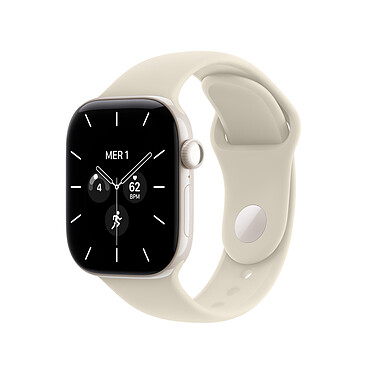 Apple Watch Series 12 GPS + Cellular 42 mm Céramique Blanc nacré Bracelet Sport Sable S/M