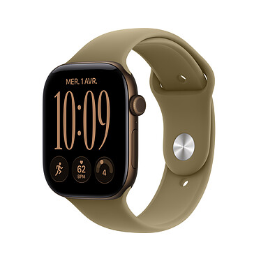Apple Watch Series 12 GPS + Cellular 46 mm Aluminium Bronze sombre Bracelet Sport Olive M/L