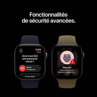 Apple Watch Series 12 GPS + Cellular 46 mm Titane Or brillant Bracelet Sport Bordeaux M/L pas cher