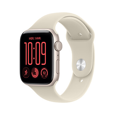 Apple Watch SE 3 GPS 44 mm Aluminium Lumière Stellaire Bracelet Sport Sable M/L