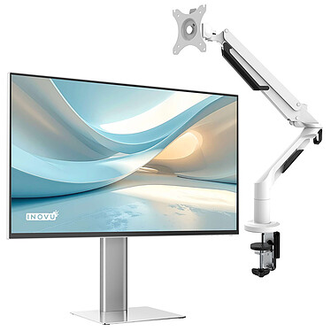 INOVU 27" LED - AURA MBS27 + Support de bureau INOVU LT1 Blanc