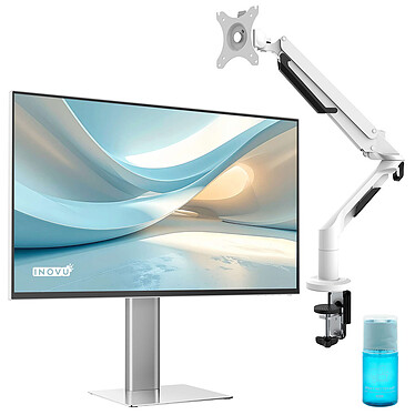 INOVU 27" LED - AURA MBS27 + Support de bureau INOVU LT1 Blanc + Kit de nettoyage INOVU KN200 PRO
