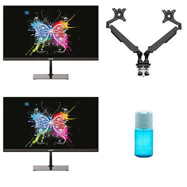 INOVU 23.8" LED - MB24 V3 x2 + INOVU PREMIUM MOUNT LT2 Noir + INOVU Kit de nettoyage KN200 PRO