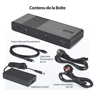 StarTech.com Station d'accueil Thunderbolt 5/USB-C Quadruple affichage 4K 60 Hz avec Power Delivery 140 W pas cher