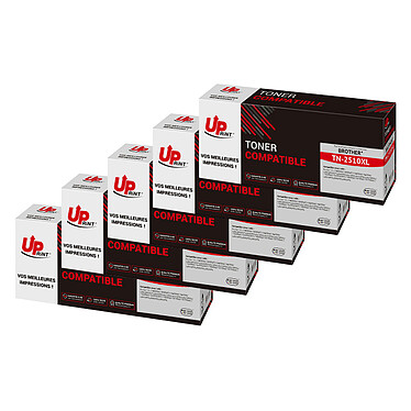 UPrint Pack de 5 toners compatibles Brother TN-2510XL (Noir) 