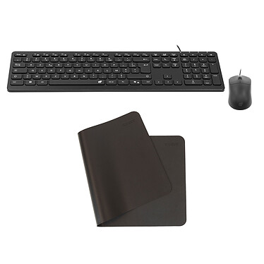 INOVU Pack clavier-souris AW10B + FM1200 + Desk Mat Noir