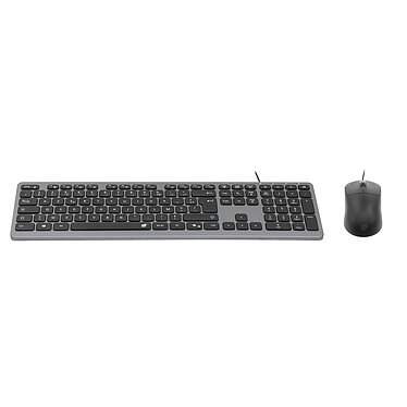 INOVU Pack clavier-souris AW10G (Gris/Noir) + FM 1200 (Noir)