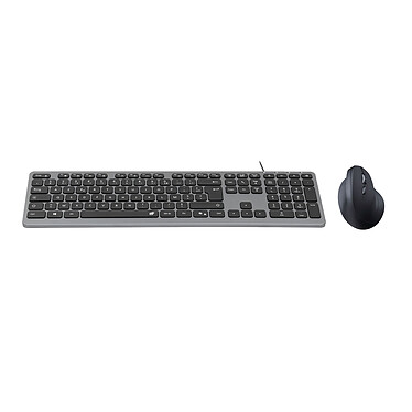 INOVU Pack clavier-souris AW10G (Gris/Noir) + EG200V (Noir)