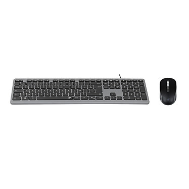 INOVU Pack clavier-souris AW10G (Gris/Noir) + INOVU AT200M (Noir)
