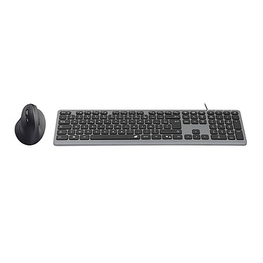 INOVU Pack clavier-souris AW10G (Gris/Noir) + EG200V LEFTY (Noir)