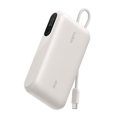 Belkin UltraCharge Powerbank 10K avec Câble et Ecran Intégrés (Sable)