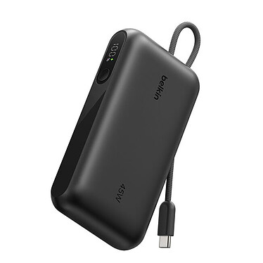 Belkin UltraCharge Powerbank 10K avec Câble et Ecran Intégrés (Noir)