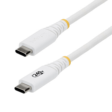 StarTech.com Câble USB-C vers USB-C 2.0 - 240W 5A PD EPR - 3 m - Blanc