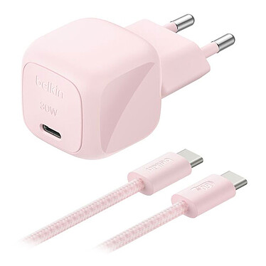 Belkin BoostCharge Chargeur Secteur USB-C Compact 30W (Rose)