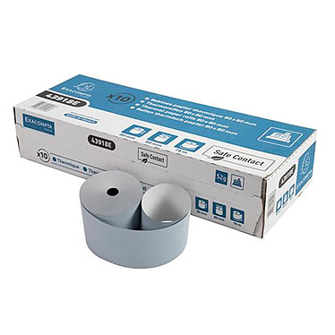 Exacompta Pack de 10 bobines Safe Contact pour tickets de caisse (43918E) Gris clair