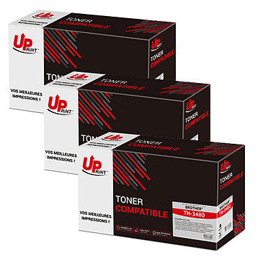 UPrint Pack de 3 toners compatibles Brother TN-3480 / TN-3430 (Noir)