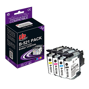 Avis UPrint Pack de 4 cartouches compatibles Brother LC521 (Noir/Couleurs)