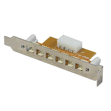 Equerre slot PCI avec 6 connecteurs 3-PIN externes pour ventilateurs Equerre slot PCI avec connecteurs externes ventilateurs