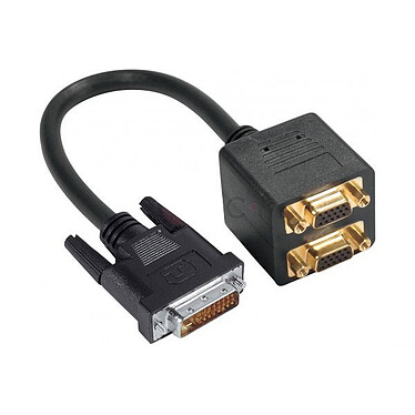 DVI-I Dual Link Male / 2 VGA Female Adapter