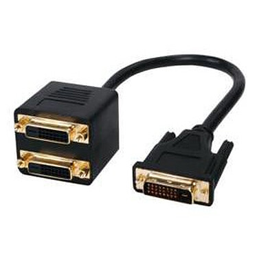 Câble DVI-D Single Link mâle / 2 DVI-D Single Link femelles (20 cm) Cordon duplicateur DVI-D Single Link