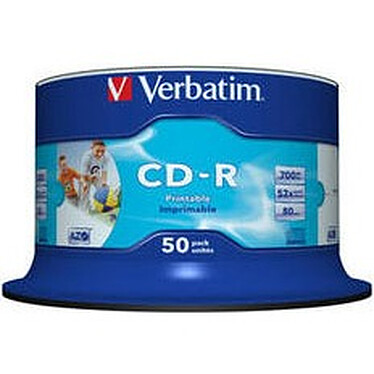 Verbatim CD-R 700 MB certified 52x printable (pack of 50, spindle)