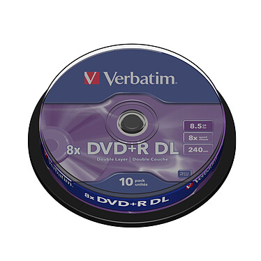 Verbatim DVD+R DL 8.5 Go 8x (par 10, spindle)