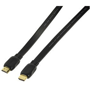 Câble HDMI 1.4 Ethernet Channel mâle/mâle (plat, plaqué or) - (1 mètre)