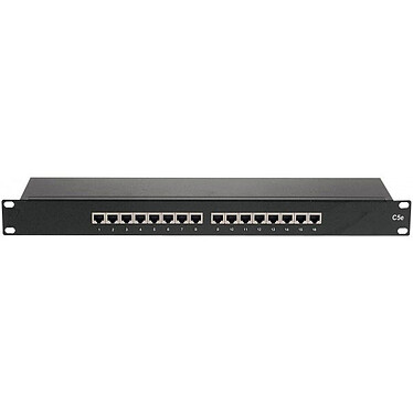 16-port Cat 5e STP patch panel for 19'' cabinet/rack