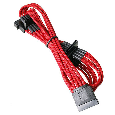 BitFenix Alchemy Red - Câble d'alimentation gainé - Molex vers 4x SATA - 20 cm Câble d'alimentation gainé - Molex vers 4x SATA - 20 cm (coloris rouge)