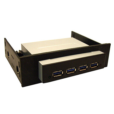 Hub USB 3.0 (4 ports) en façade dans baie 3.5'' ou 5.25''