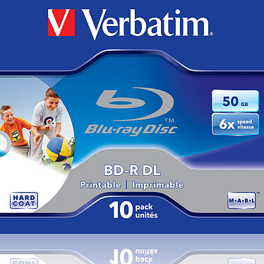 Verbatim BD-R DL 50 GB 6x printable (per 10, box)