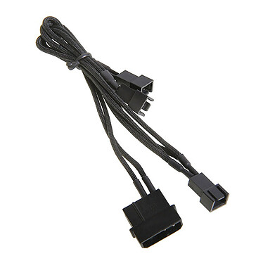 BitFenix Alchemy Black - Câble d'alimentation gainé - Molex vers 3x 3 pins - 20 cm
