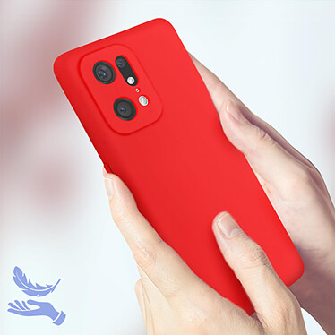 Acheter Avizar Coque pour Oppo Find X5 Pro Silicone Semi-rigide Finition Soft-touch Fine  Rouge