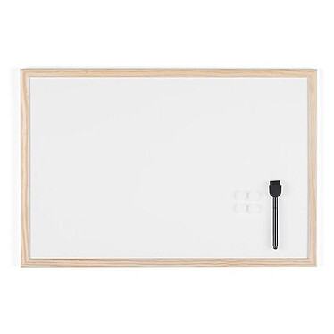 BI-OFFICE Tableau Blanc Magnétique 60 x 40 cm avec 1 Marqueur et 2 Aimants