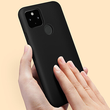 Avizar Coque Google Pixel 5 Silicone Semi-rigide Finition Soft Touch Noir pas cher