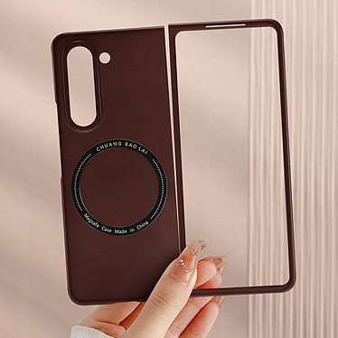 Avizar Coque MagSafe pour Samsung Galaxy Z Fold 5 Rigide Design Fin  Bordeaux pas cher
