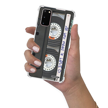 Evetane Coque Samsung Galaxy S20 anti-choc souple angles renforcés transparente Motif Cassette pas cher