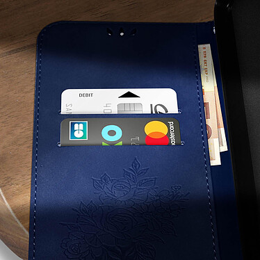 Acheter Avizar Étui Portefeuille pour Xiaomi Redmi 12C, Simili Cuir Motif Papillon Floral Bleu