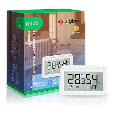 NOUS - Capteur de température et d'humidité LCD Zigbee 3.0 - NOUS-E6