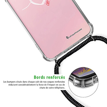 Acheter LaCoqueFrançaise Coque cordon Samsung Galaxy S20 Dessin Coeur Blanc Amour